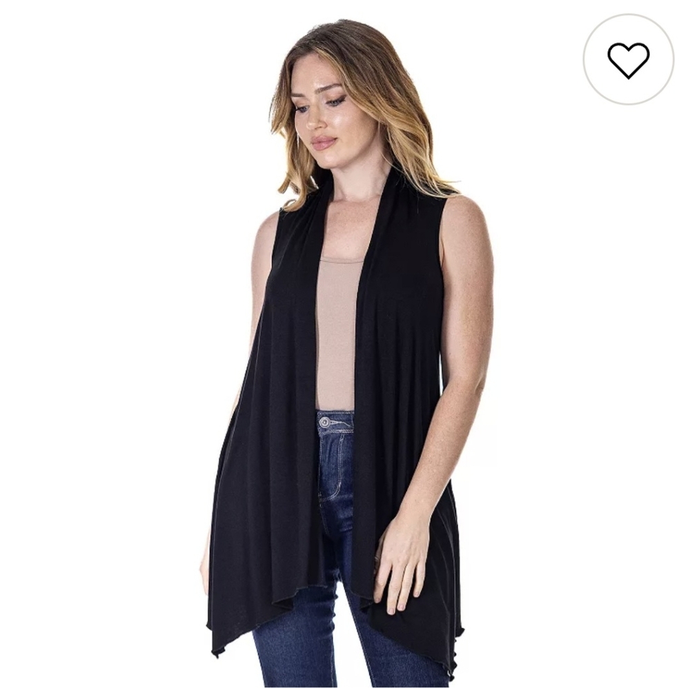 Apt. 9 Plus Size 2x Women's Black Open Front Sweater Vest
